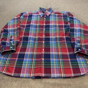 Polo Ralph Lauren Shirt Mens 2XB Multicolor Plaid Button Down Long Sleeve